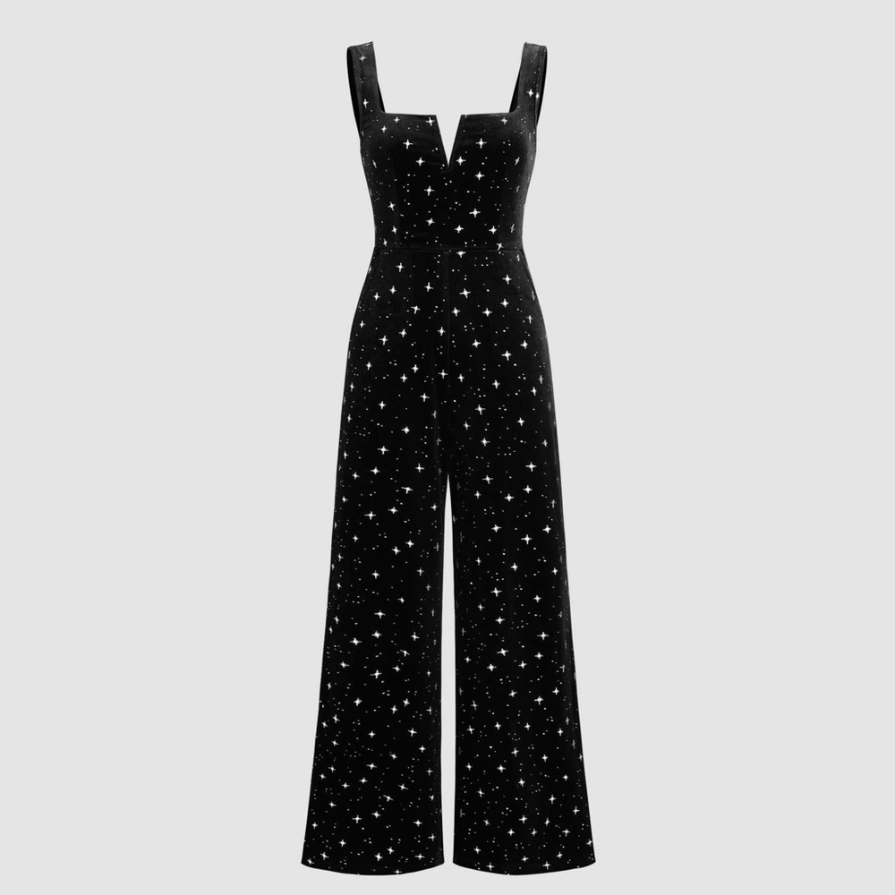 Cider Black Velvet Starry Night Jumpsuit 1XL - Picture 3 of 10